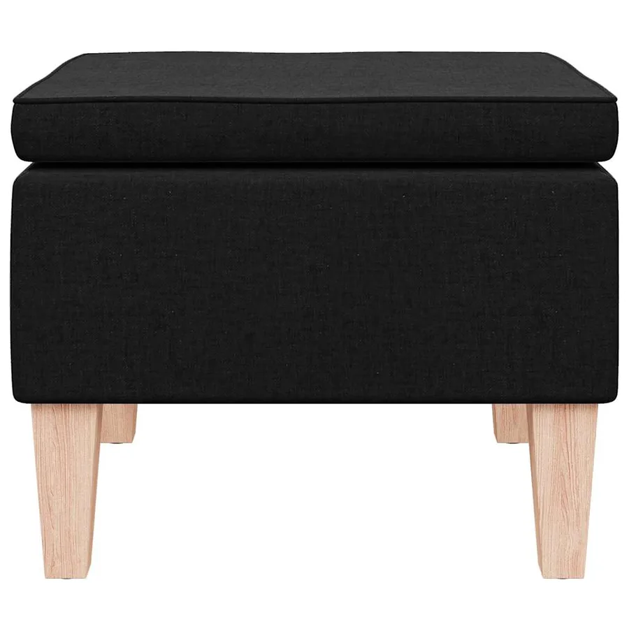 Tabouret avec pieds en bois Noir Tissu - 3