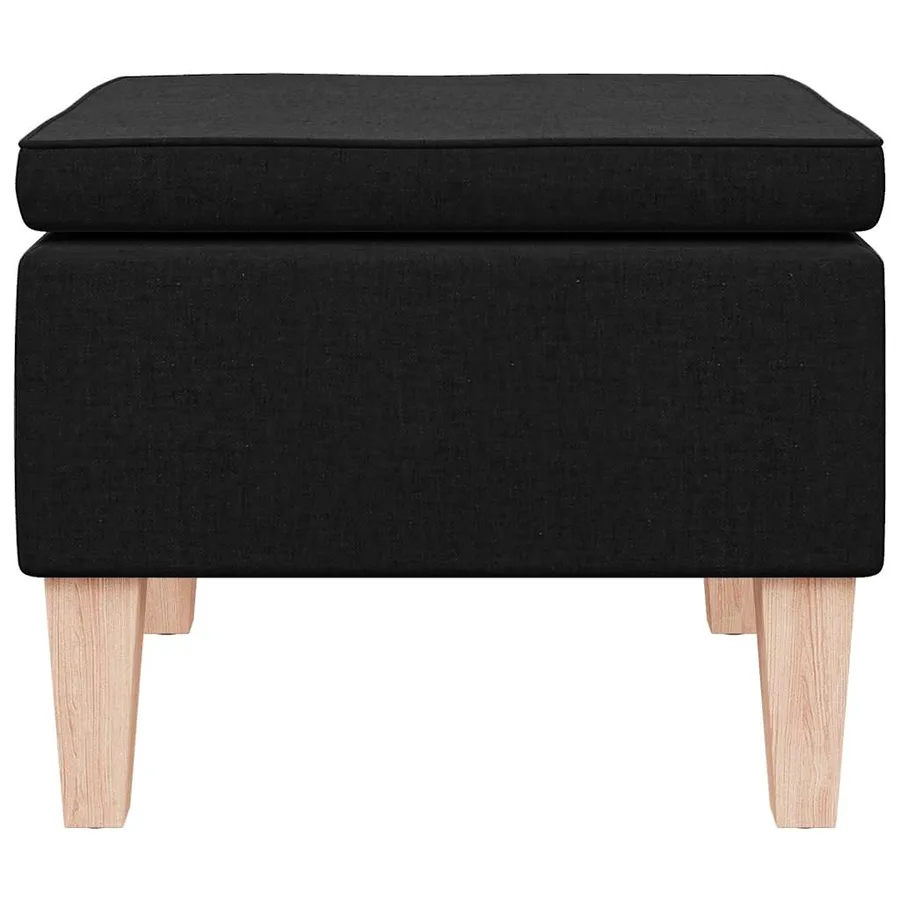 Tabouret avec pieds en bois Noir Tissu - 4