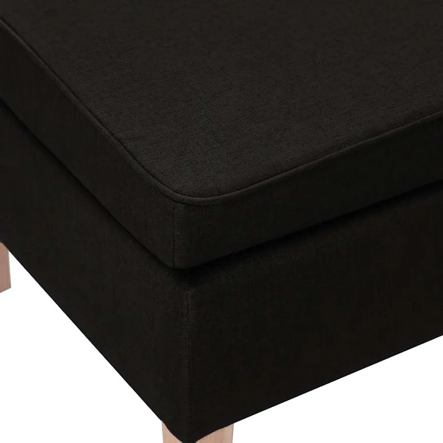 Tabouret avec pieds en bois Noir Tissu - 6