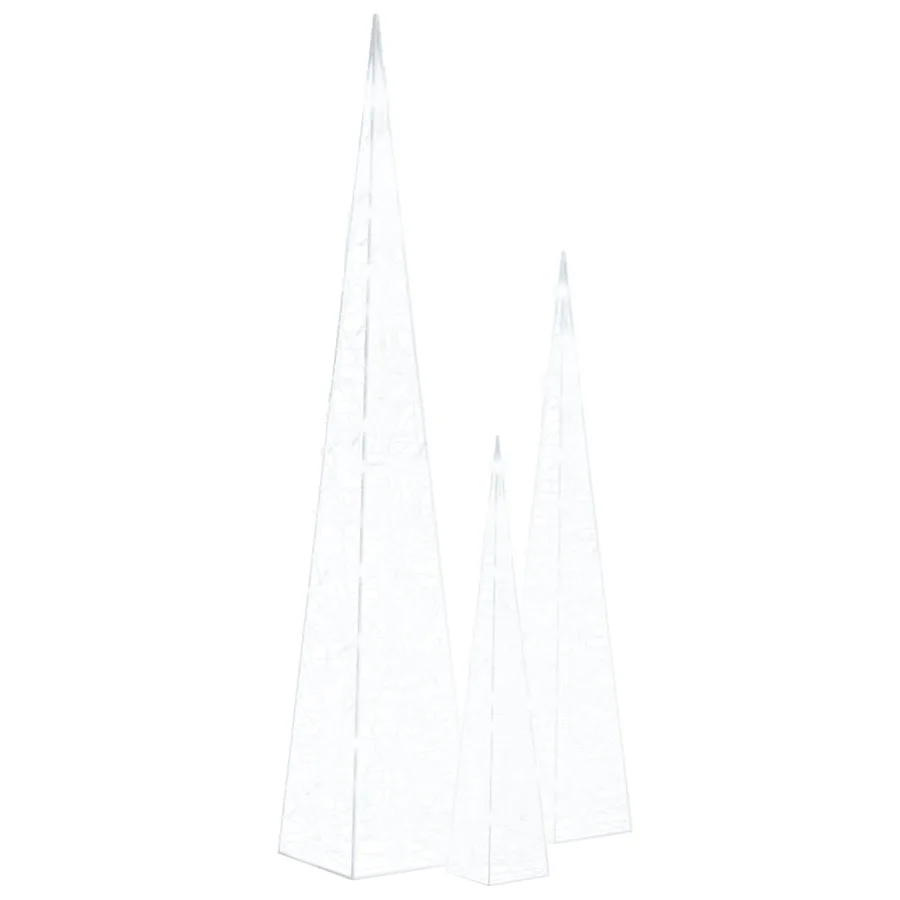 Jeu de cônes lumineux à LED Acrylique Blanc froid 60/90/120 cm - 2