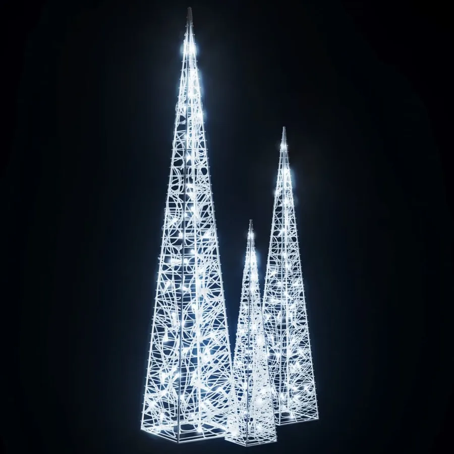Jeu de cônes lumineux à LED Acrylique Blanc froid 60/90/120 cm - 4