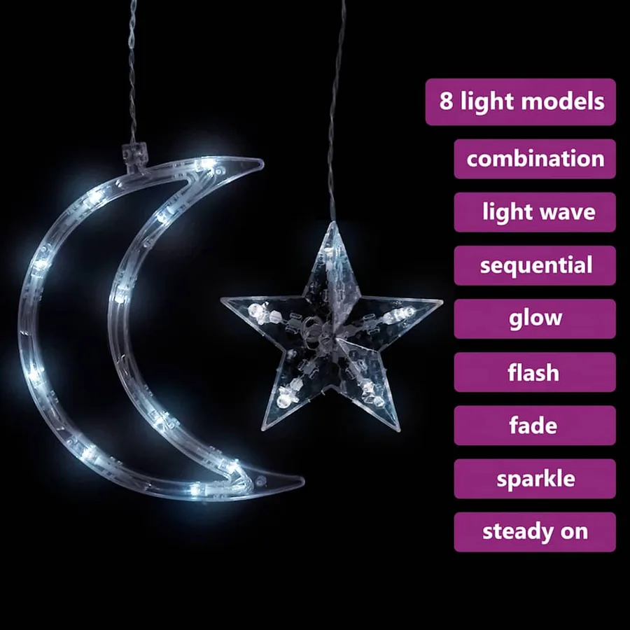 Guirlande lumineuse étoile et lune avec télécommande 345 LED - 4