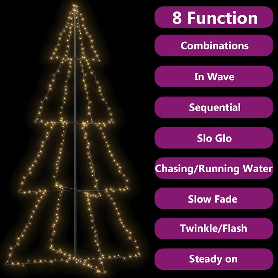 Arbre de Noël cône 360 LED d'intérieur/d'extérieur 143x250 cm - 3