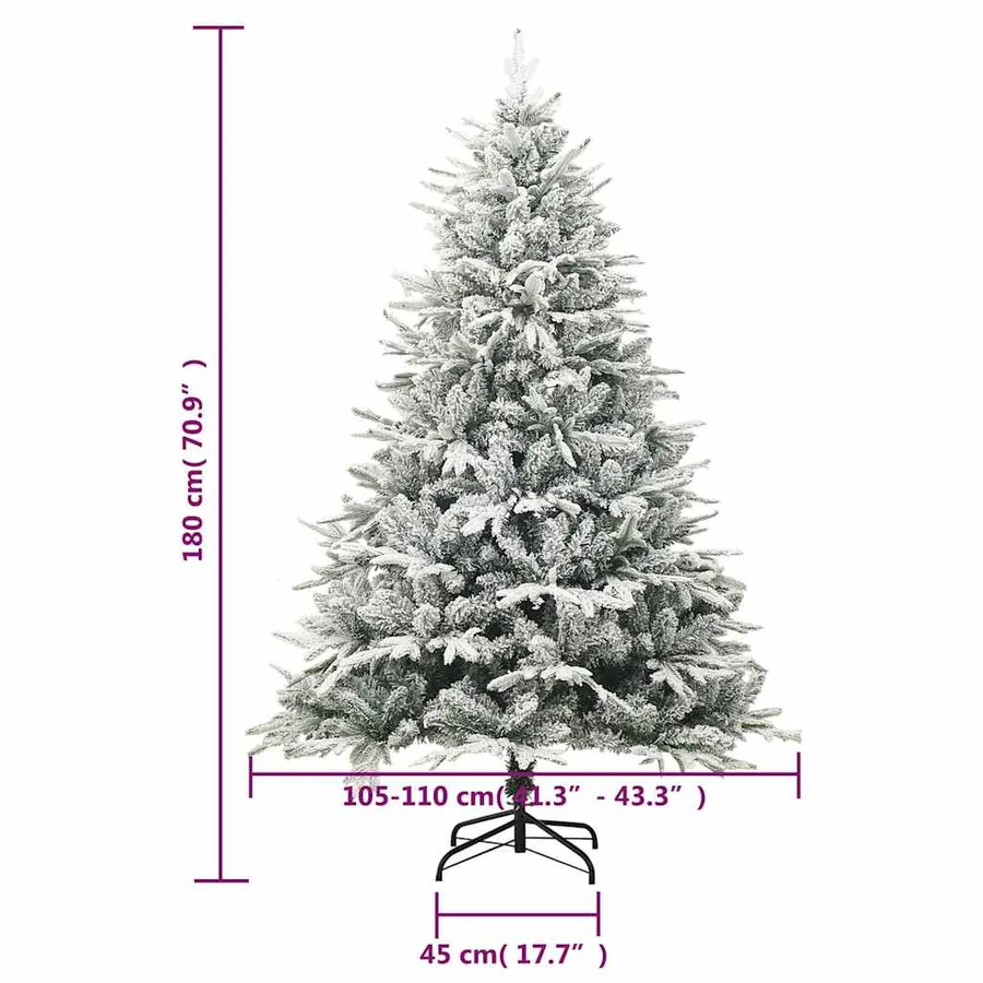 Sapin de Noël artificiel à flocons de neige Vert 180 cm PVC/PE - 7