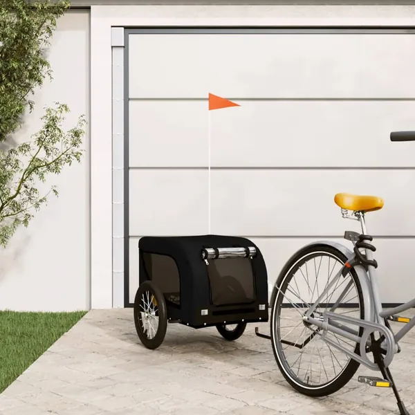 Remorque de vélo pour animaux de compagnie noir