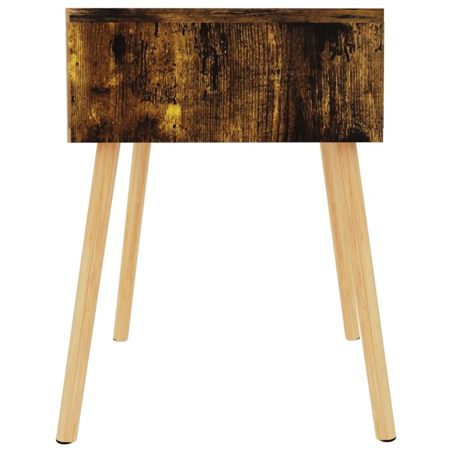 Table de chevet chêne fumé 40x40x56 cm Bois d'ingénierie - 4