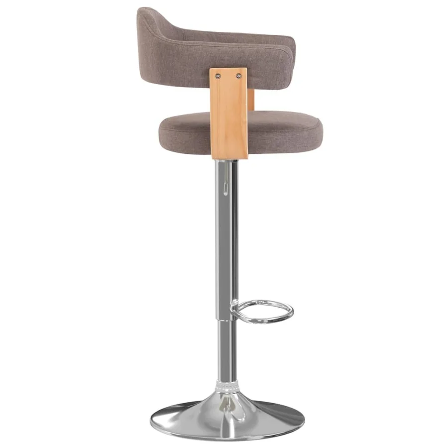 Tabourets de bar lot de 2 taupe bois courbé et tissu - 4