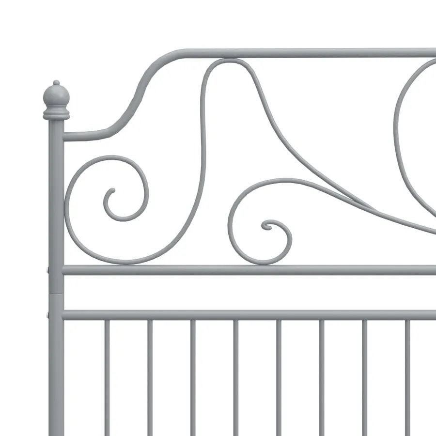 Cadre de lit sans matelas gris métal 200x200 cm - 5