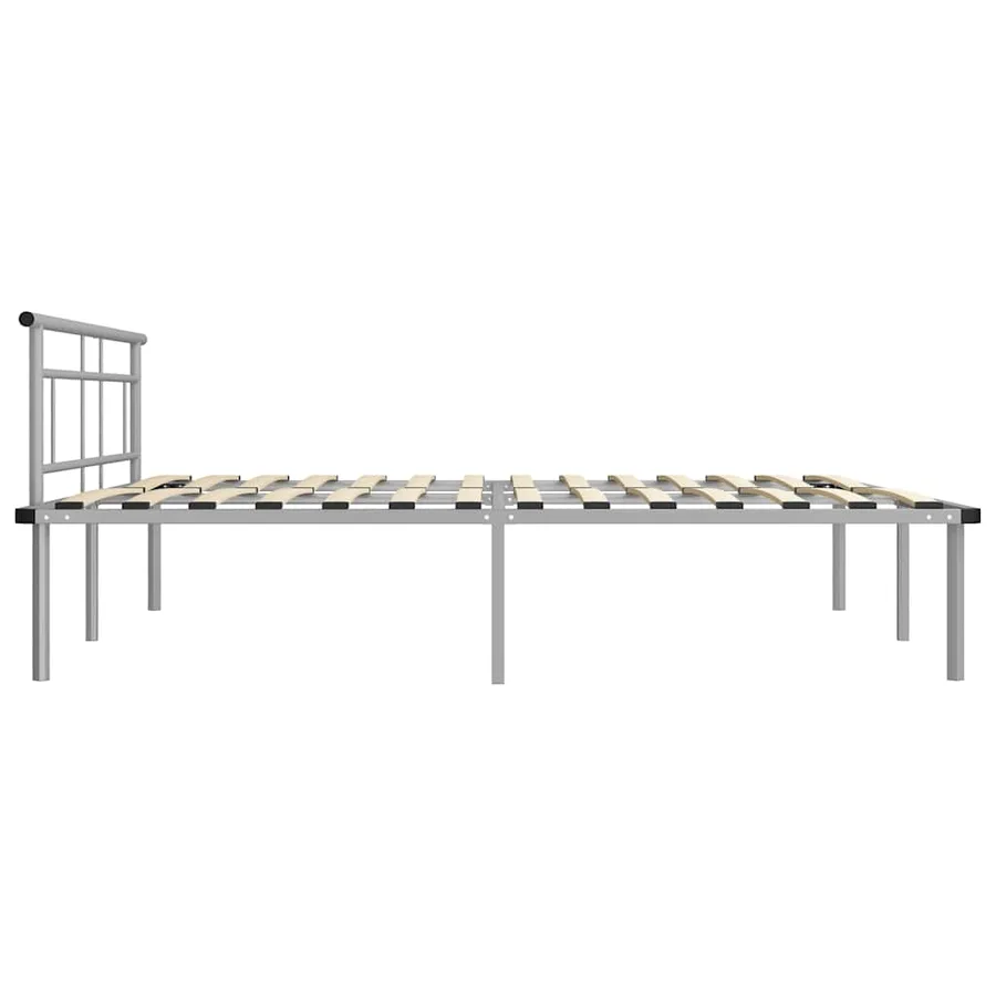 Cadre de lit sans matelas gris métal 200x200 cm - 4