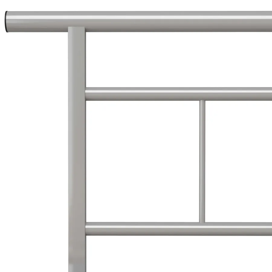 Cadre de lit sans matelas gris métal 200x200 cm - 5