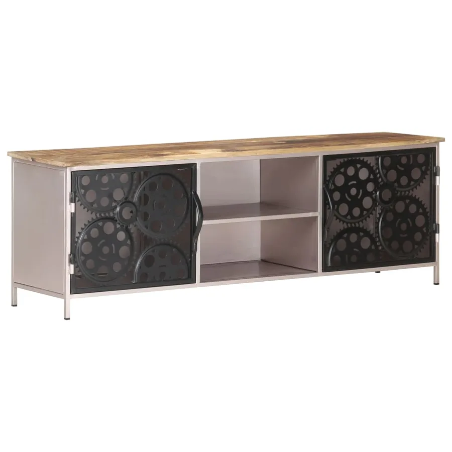 Meuble TV 120x30x40 cm Bois de manguier brut - 10
