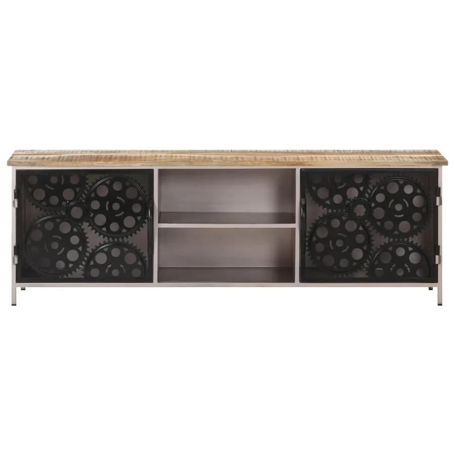 Meuble TV 120x30x40 cm Bois de manguier brut - 2
