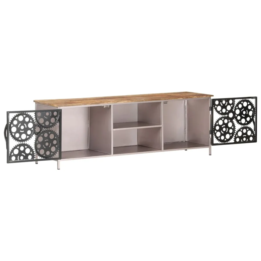 Meuble TV 120x30x40 cm Bois de manguier brut - 3