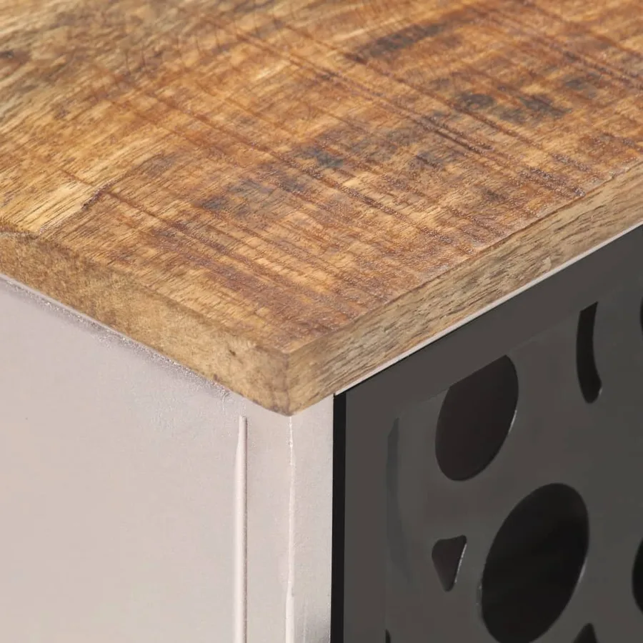 Meuble TV 120x30x40 cm Bois de manguier brut - 5