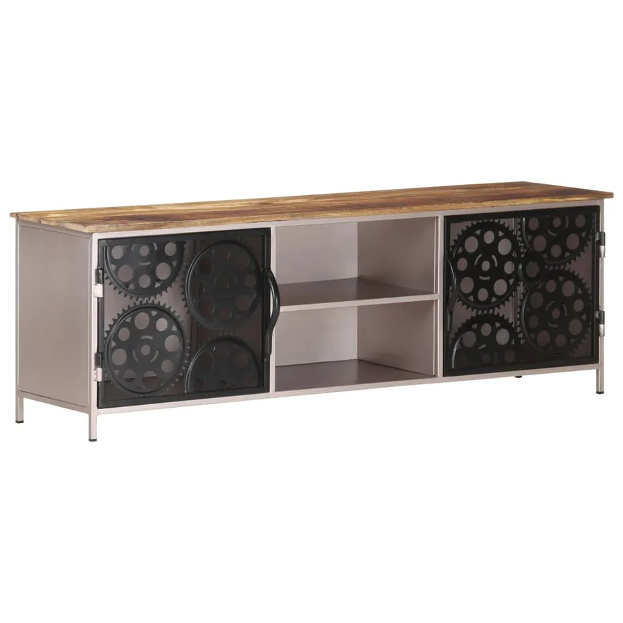 Meuble TV 120x30x40 cm Bois de manguier brut - 8