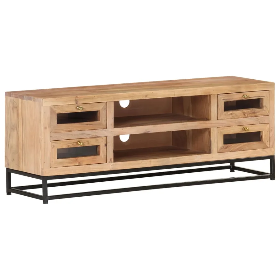 Meuble TV 110x30x40 cm Bois d'acacia massif - 11
