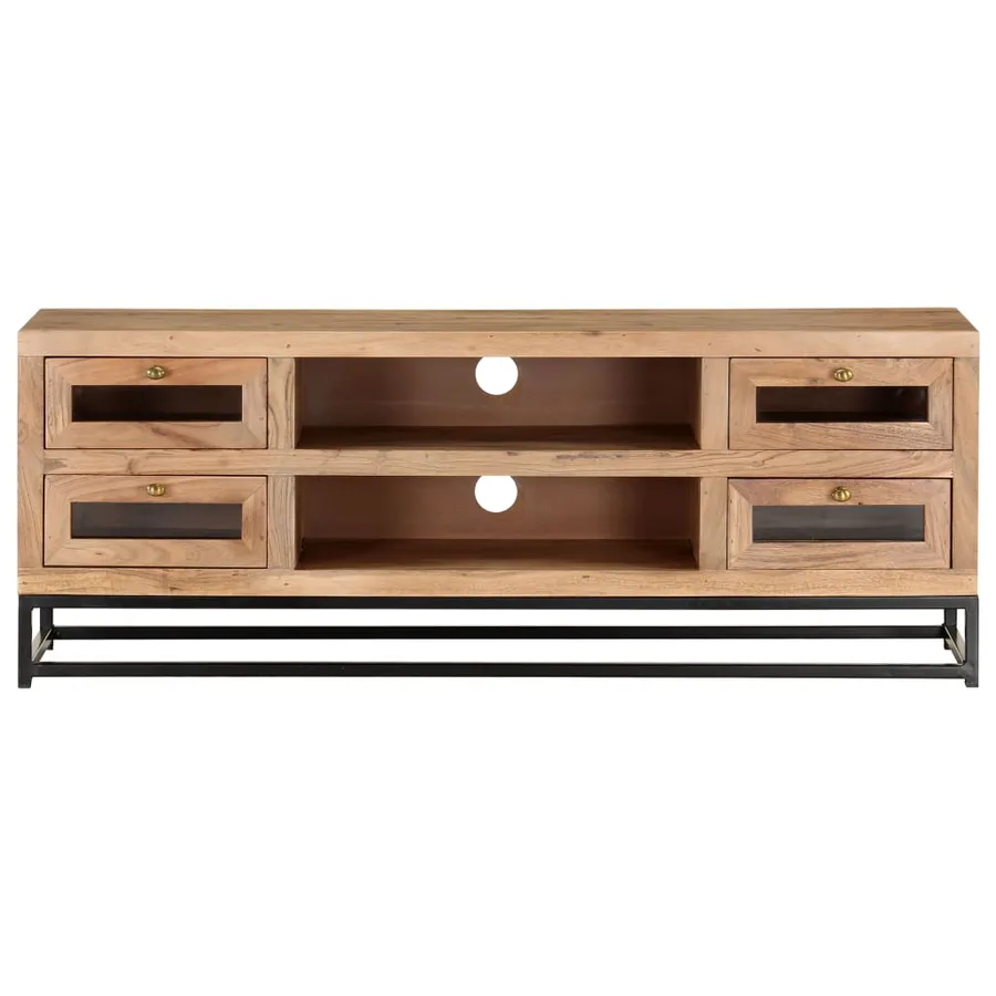 Meuble TV 110x30x40 cm Bois d'acacia massif - 2
