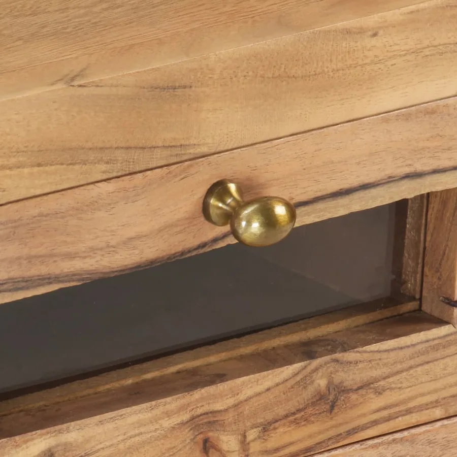 Meuble TV 110x30x40 cm Bois d'acacia massif - 6