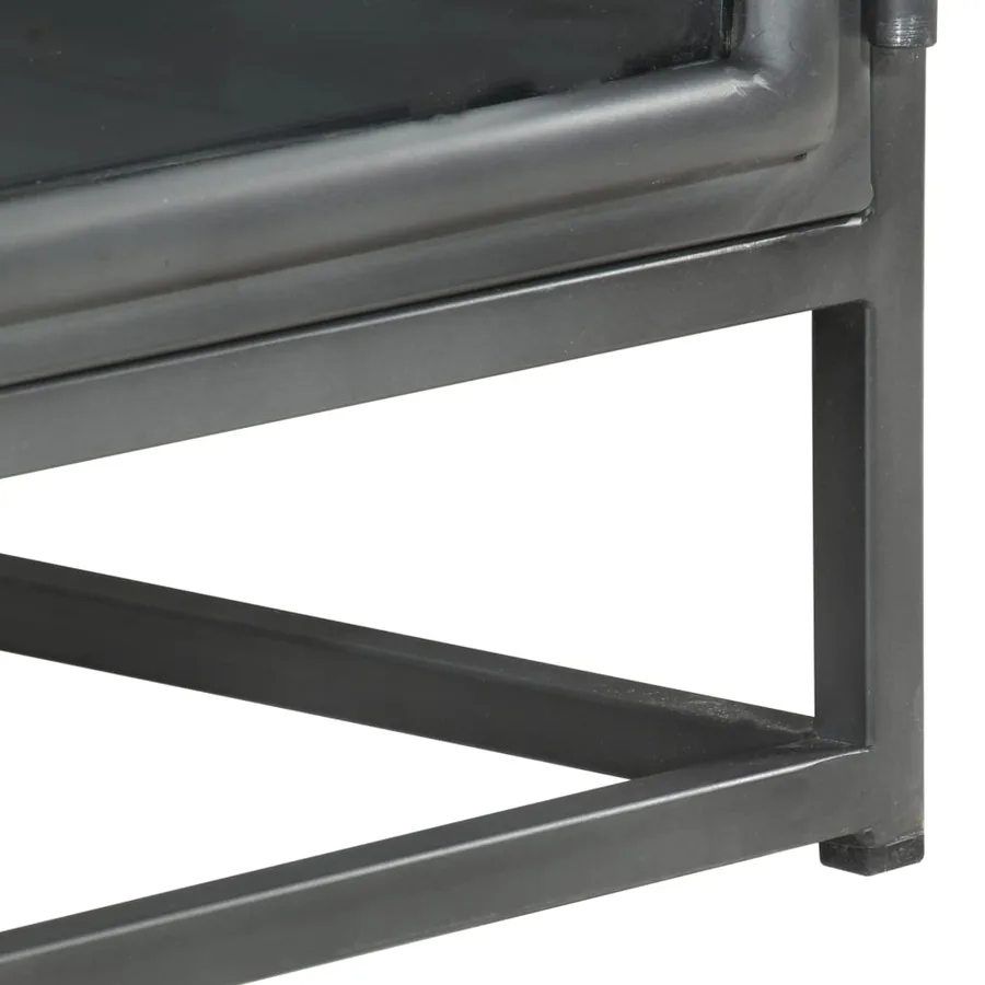 Table de chevet Gris 40x30x50 cm Bois d'acacia massif - 6