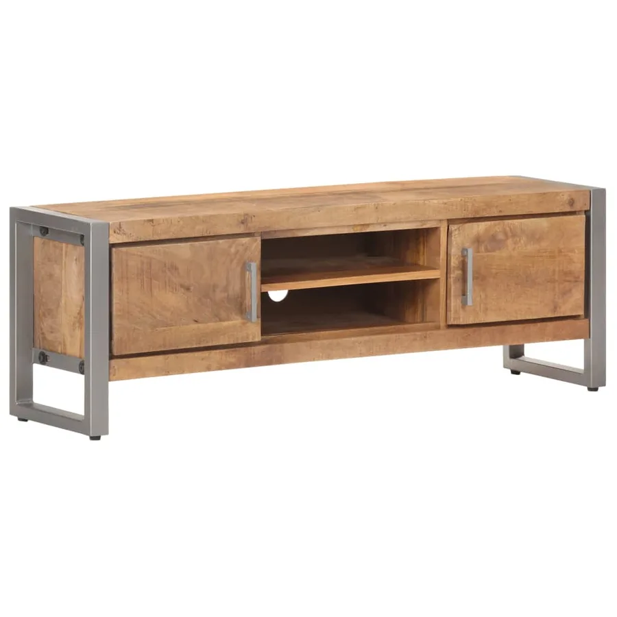 Meuble TV 120x30x40 cm Bois de manguier brut - 10
