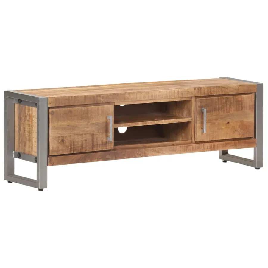 Meuble TV 120x30x40 cm Bois de manguier brut - 11
