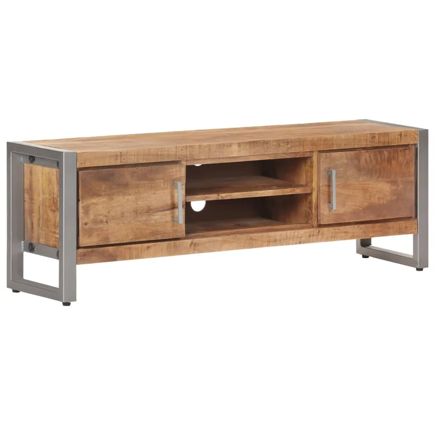 Meuble TV 120x30x40 cm Bois de manguier brut - 12