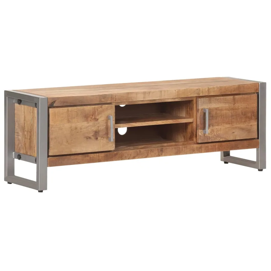 Meuble TV 120x30x40 cm Bois de manguier brut - 13