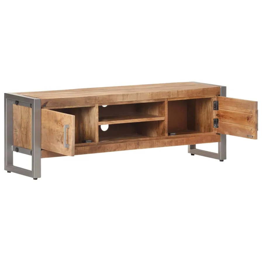 Meuble TV 120x30x40 cm Bois de manguier brut - 3