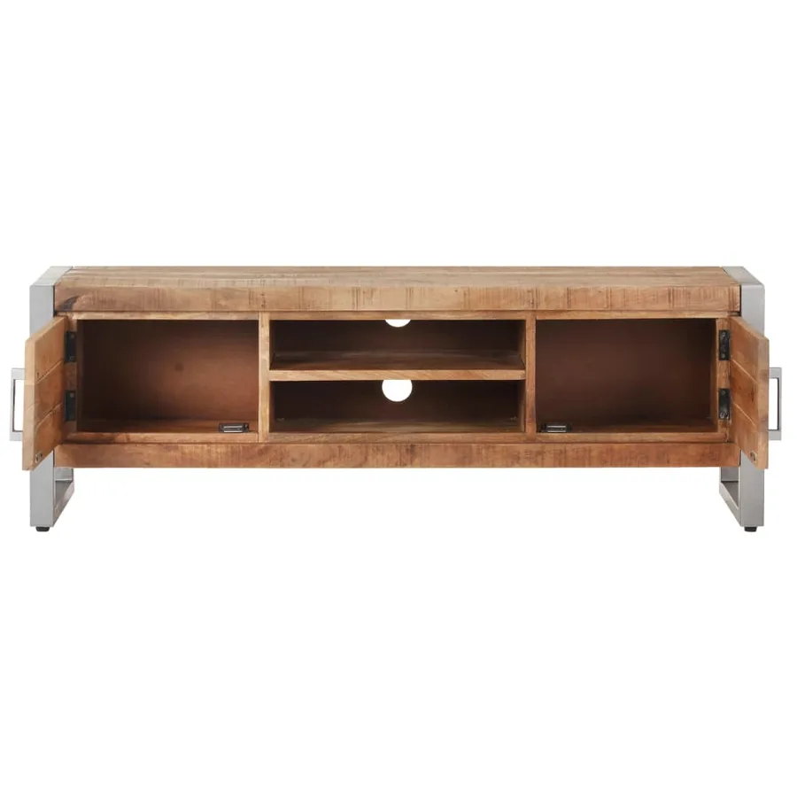 Meuble TV 120x30x40 cm Bois de manguier brut - 4