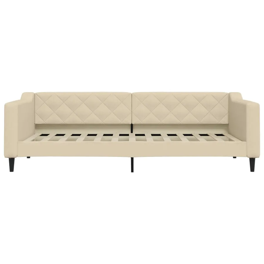Lit de repos sans matelas crème 90x200 cm tissu - 3