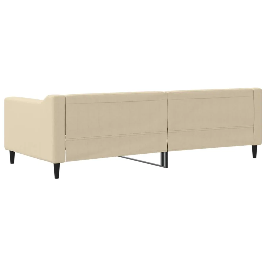 Lit de repos sans matelas crème 90x200 cm tissu - 5