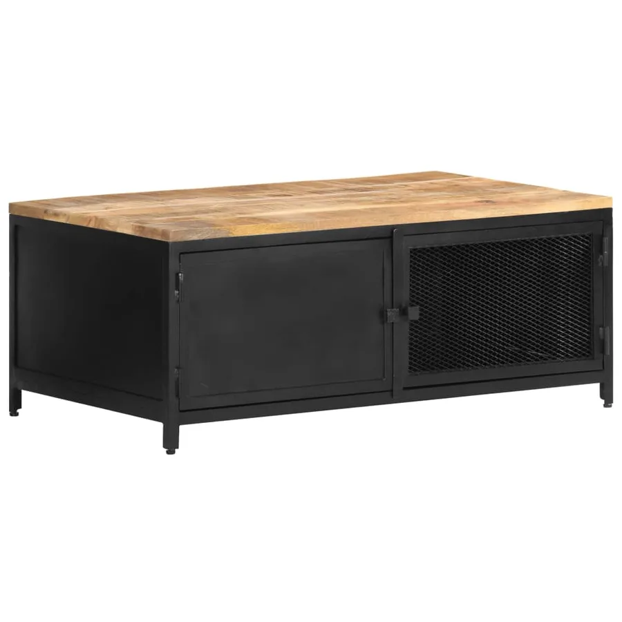 Table basse 90x50x37 cm Bois massif de manguier brut - 10