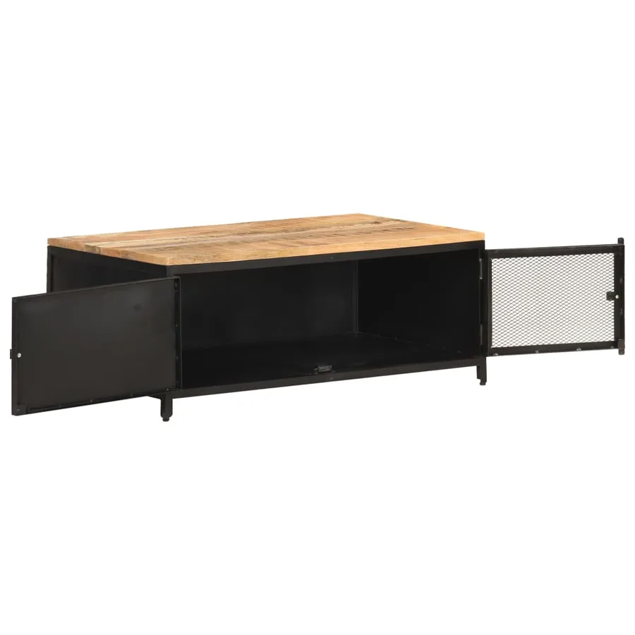 Table basse 90x50x37 cm Bois massif de manguier brut - 3