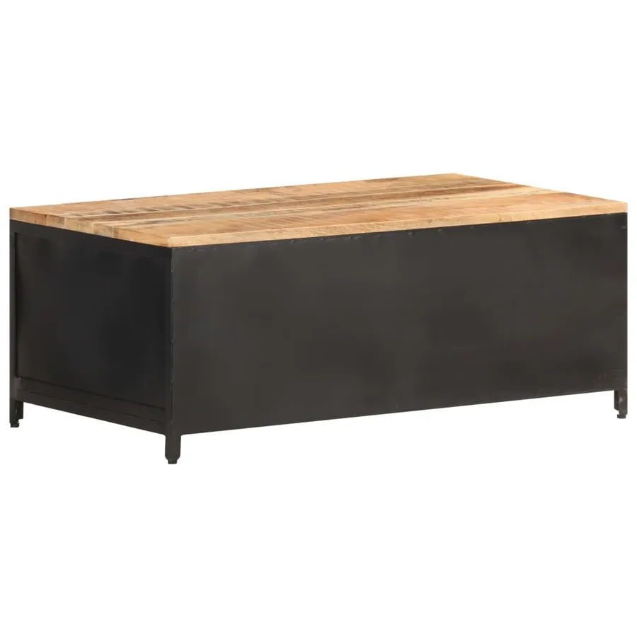 Table basse 90x50x37 cm Bois massif de manguier brut - 4