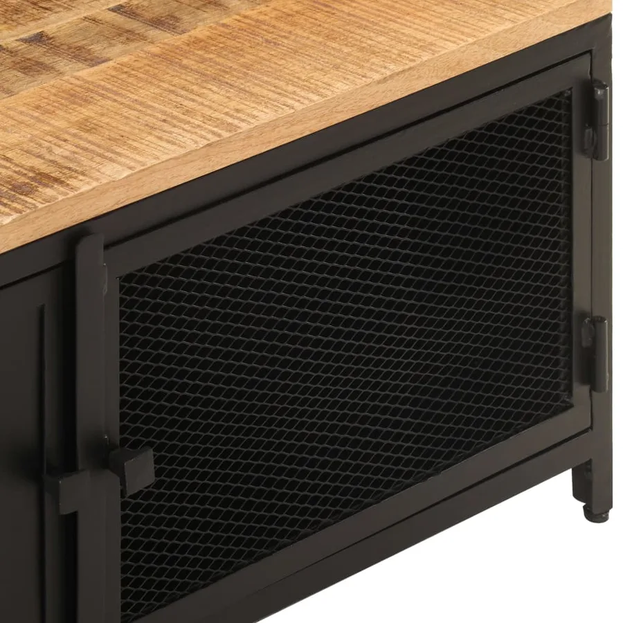 Table basse 90x50x37 cm Bois massif de manguier brut - 5
