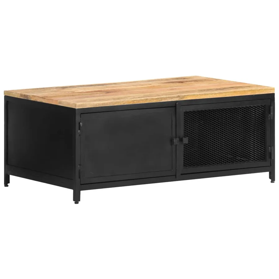 Table basse 90x50x37 cm Bois massif de manguier brut - 8