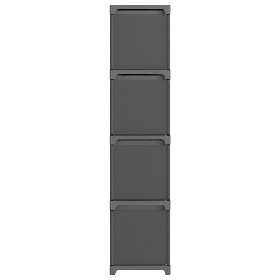 Étagère à 12 cubes avec boîtes Gris 103x30x141 cm Tissu - 3