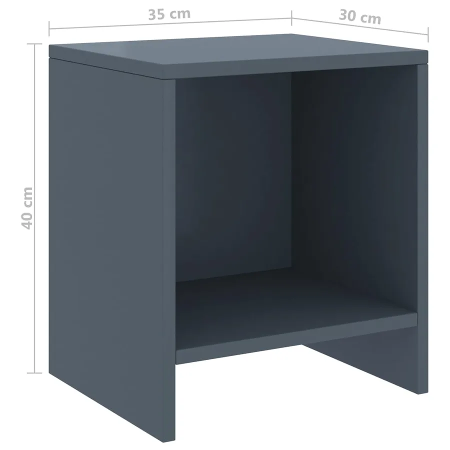 Tables de chevet 2 pcs Gris clair 35x30x40cm Bois de pin massif - 7