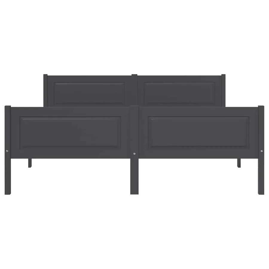 Cadre de lit sans matelas bois de pin massif gris 120x200 cm - 3