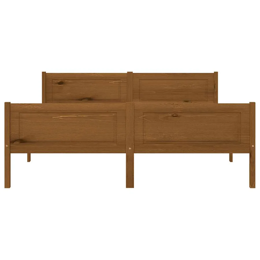 Cadre de lit sans matelas pin massif marron miel 140x200 cm - 3