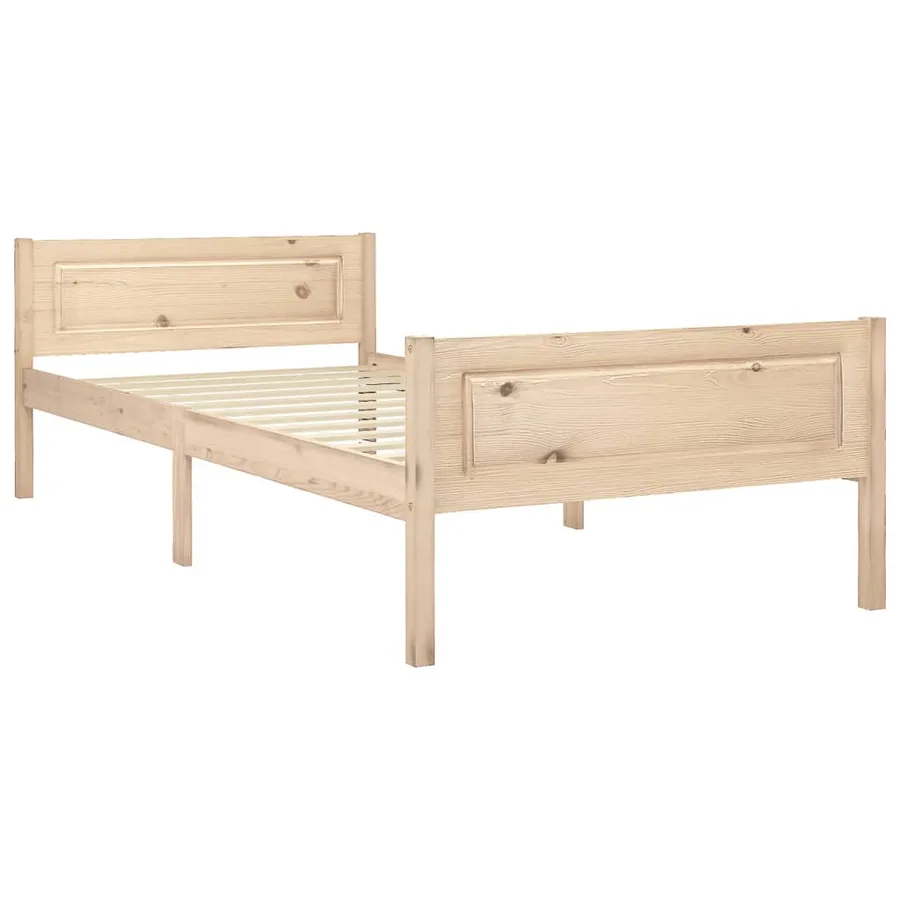 Cadre de lit sans matelas bois de pin massif 90x200 cm - 2