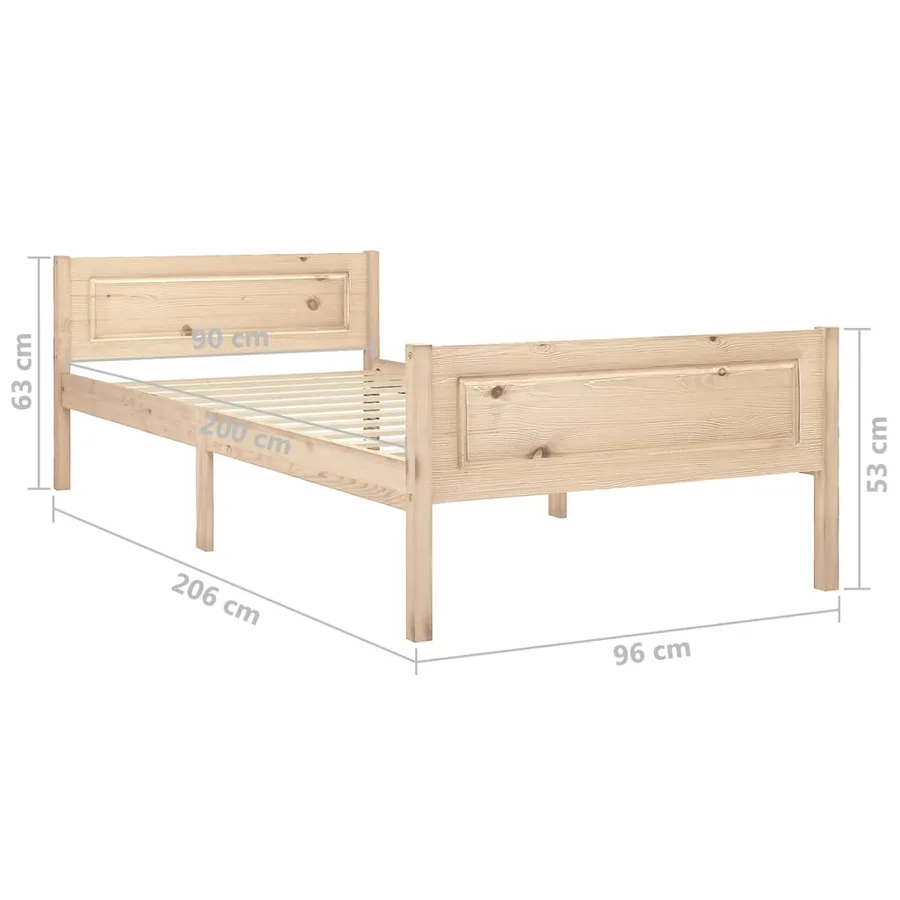 Cadre de lit sans matelas bois de pin massif 90x200 cm - 6