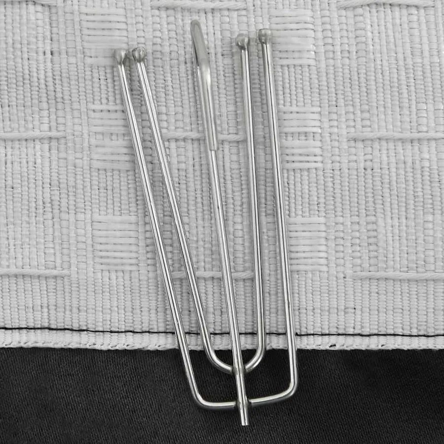 Rideaux occultants aspect lin crochet 2pcs Anthracite 140x225cm - 3