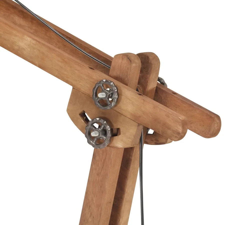 Lampadaire Laiton Bois de manguier massif E27 - 7