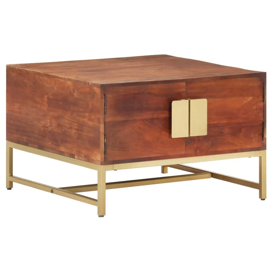 Table basse Marron miel 67x67x45 cm Bois solide d'acacia - 11