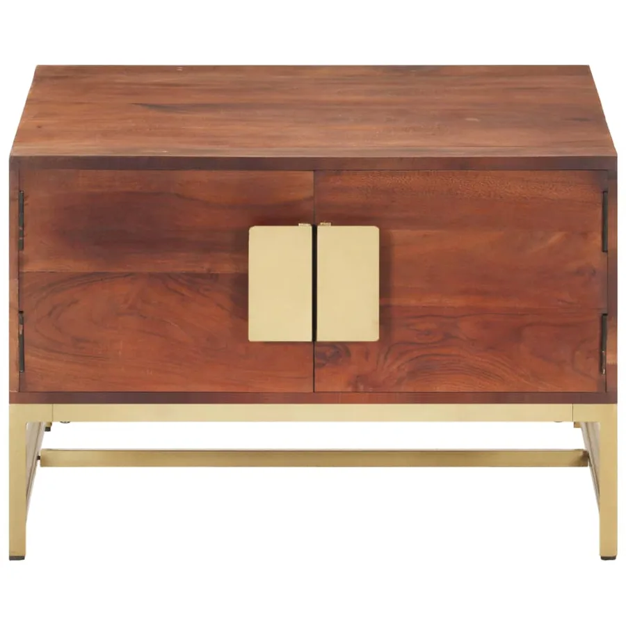 Table basse Marron miel 67x67x45 cm Bois solide d'acacia - 2