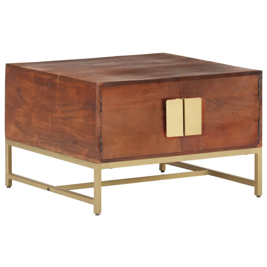 Table basse Marron miel 67x67x45 cm Bois solide d'acacia - 8
