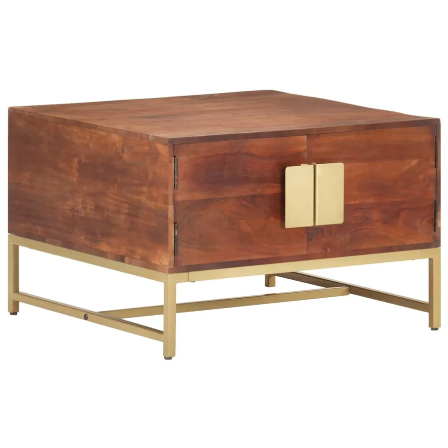 Table basse Marron miel 67x67x45 cm Bois solide d'acacia - 9