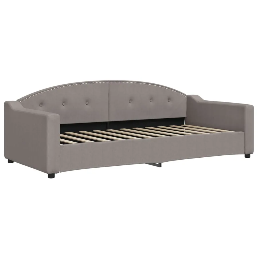 Lit de repos sans matelas taupe 90x200 cm tissu - 2