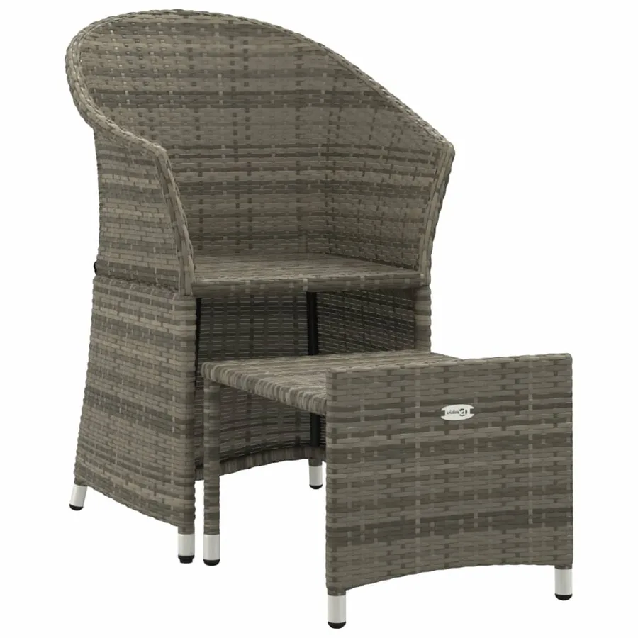 Salon de jardin 2 pcs avec coussins Gris Résine tressée - 4